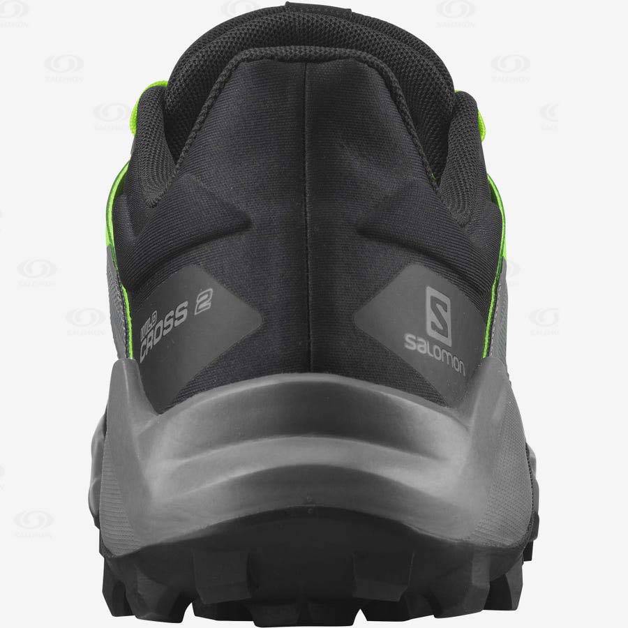 Salomon WILDCROSS 2 Men's Trail Running Shoes Black / Green | AU-O1397