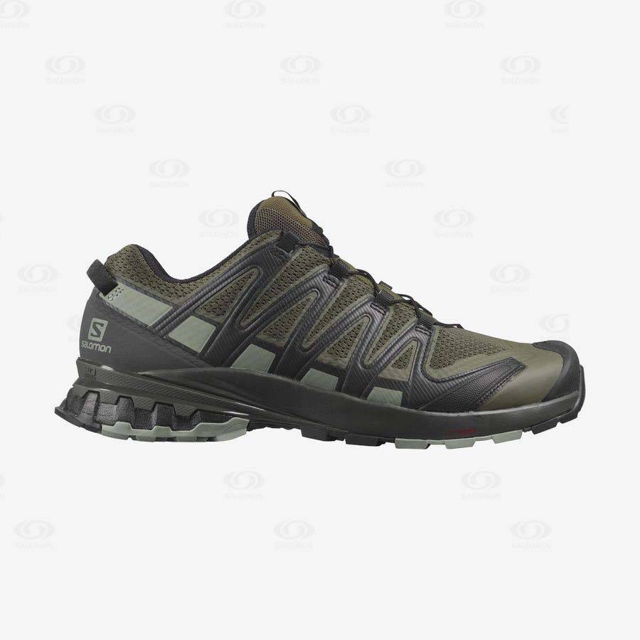 Salomon XA PRO 3D V8 WIDE Men\'s Hiking Shoes Black / Olive | AU-O1642