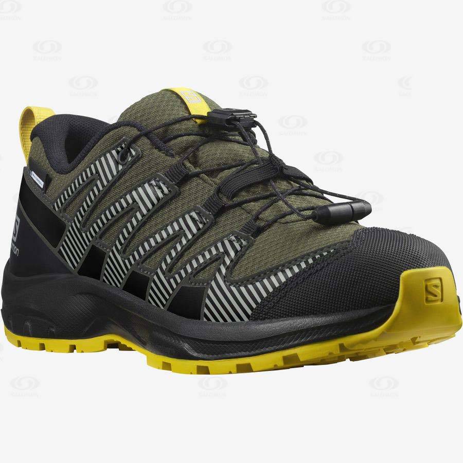 Salomon XA PRO V8 CLIMASALOMON™ Kids' Waterproof Shoes Olive | AU-M1342