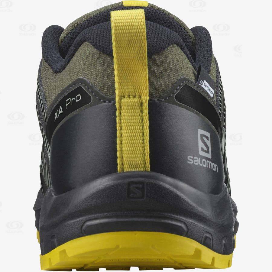 Salomon XA PRO V8 CLIMASALOMON™ Kids' Waterproof Shoes Olive | AU-M1342