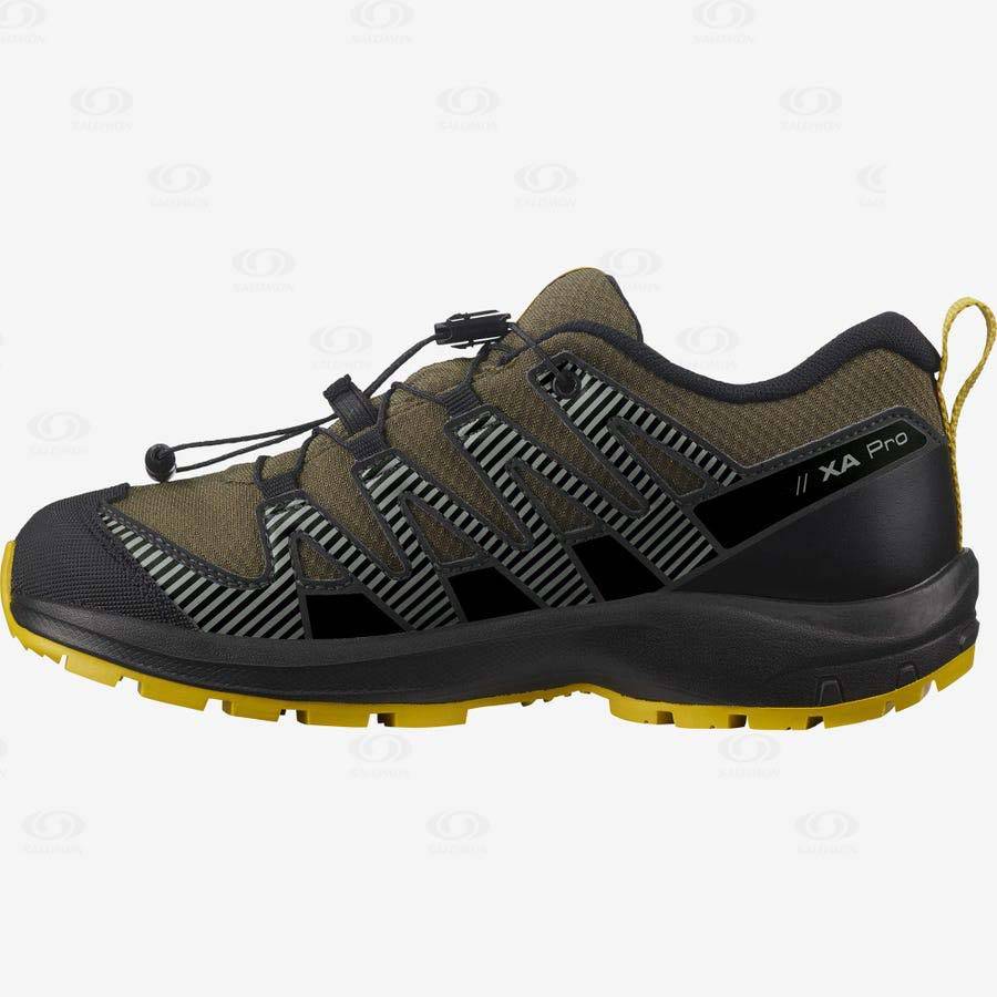 Salomon XA PRO V8 CLIMASALOMON™ Kids' Waterproof Shoes Olive | AU-M1342