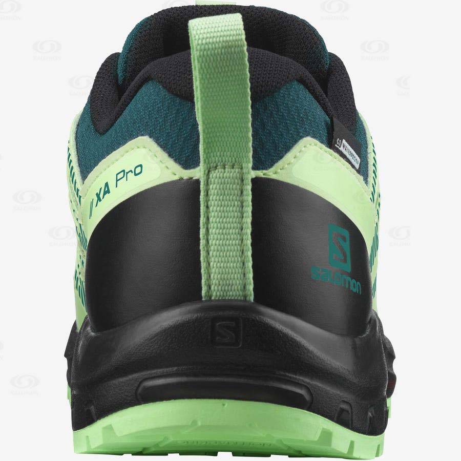 Salomon XA PRO V8 CLIMASALOMON™ Kids' Waterproof Shoes Green | AU-N1463