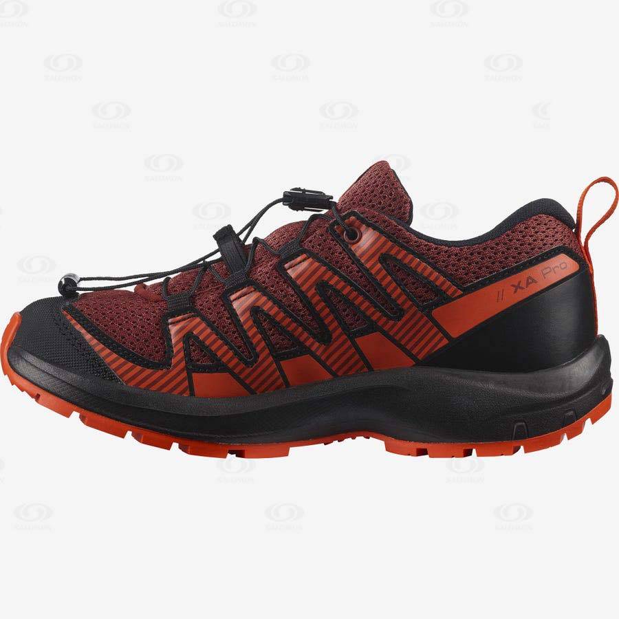 Salomon XA PRO V8 Kids' Hiking Shoes Black / Red | AU-L1865