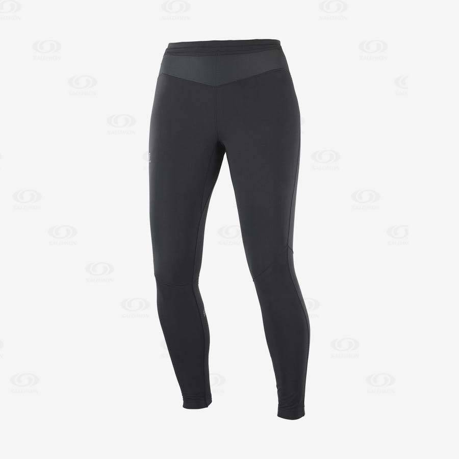 Salomon XA WARM Women\'s Running Tights Black / Black | AU-M1601