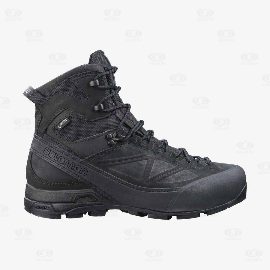 Salomon X ALP GORE-TEX FORCES Men\'s Tactical Boots Black | AU-A2256