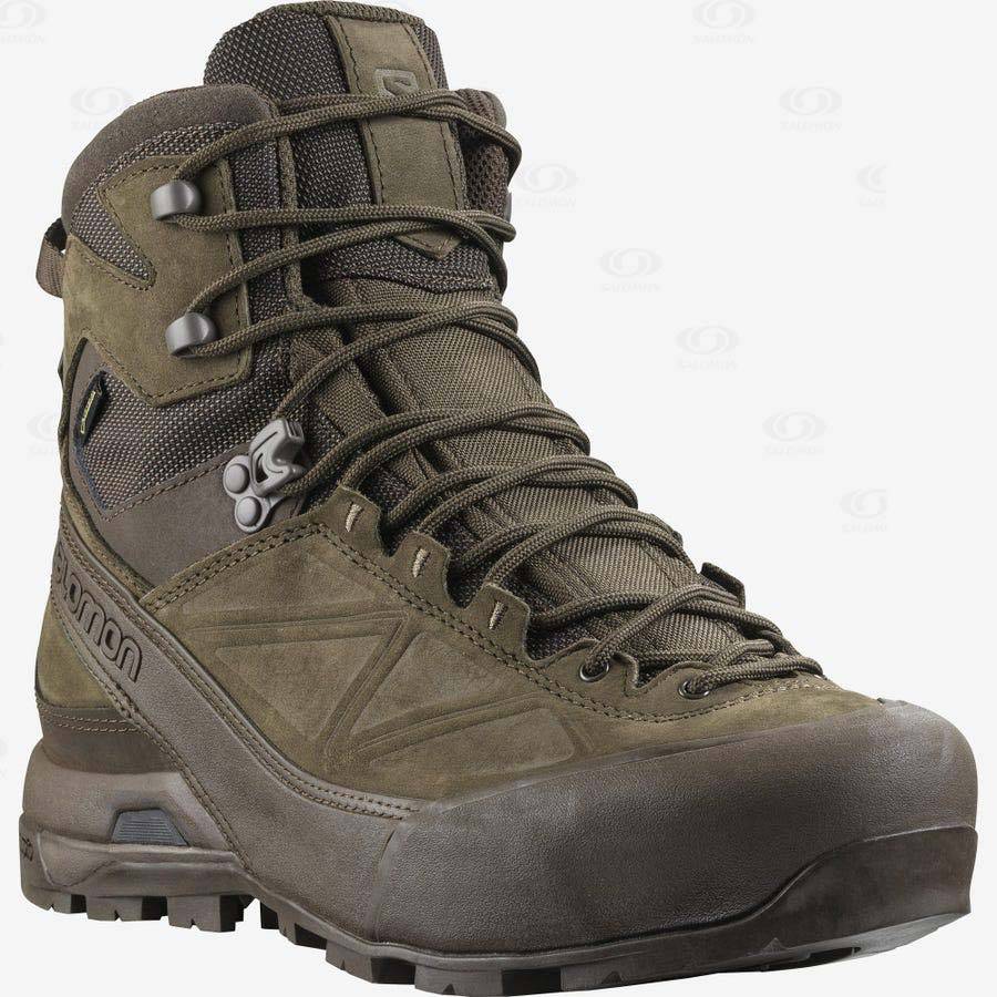 Salomon X ALP GORE-TEX FORCES Men's Tactical Boots Brown | AU-M1853