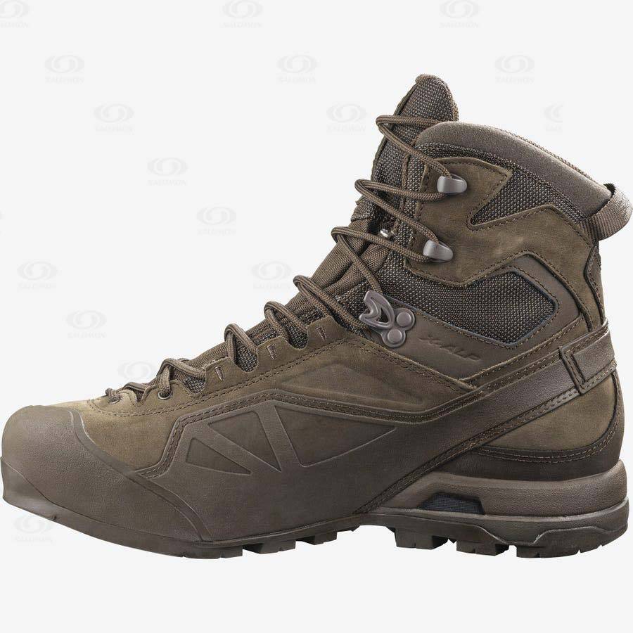 Salomon X ALP GORE-TEX FORCES Men's Tactical Boots Brown | AU-M1853