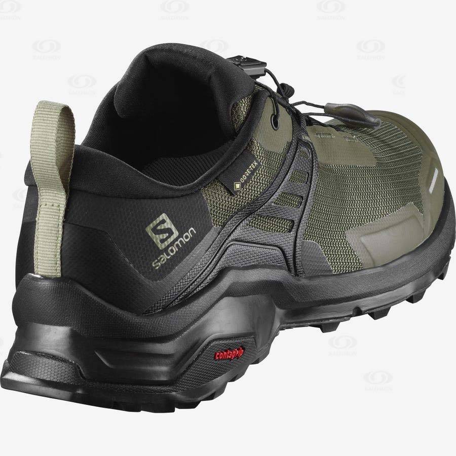 Salomon X RAISE GORE-TEX Men's Hiking Shoes Black / Olive | AU-O2260