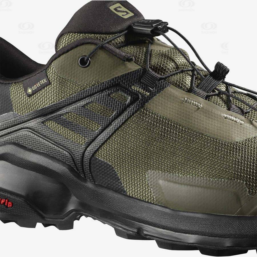 Salomon X RAISE GORE-TEX Men's Hiking Shoes Black / Olive | AU-O2260