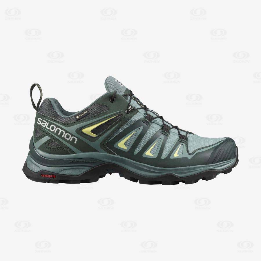 Salomon X ULTRA 3 GORE-TEX Women\'s Hiking Shoes Green | AU-O2531