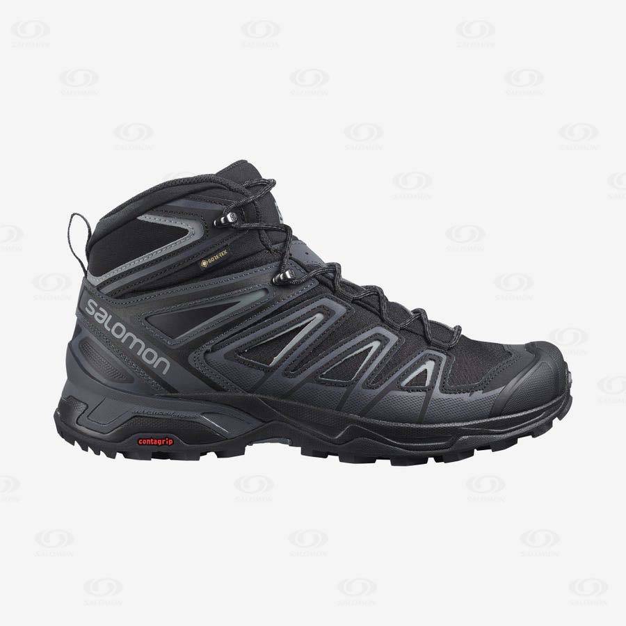 Salomon X ULTRA 3 MID GORE-TEX Men\'s Hiking Boots Grey / Black | AU-O2204