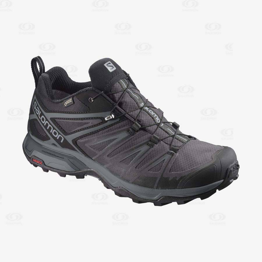 Salomon X ULTRA 3 WIDE GORE-TEX Men\'s Hiking Shoes Black | AU-W3590