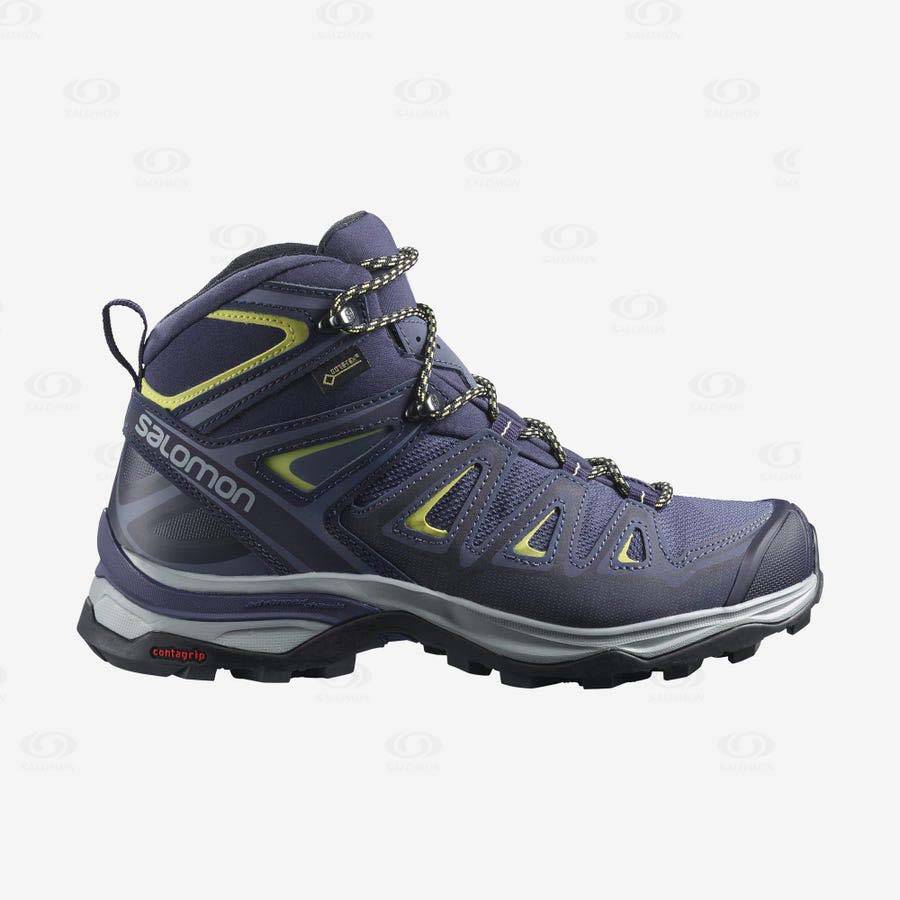 Salomon X ULTRA 3 WIDE MID GORE-TEX Women\'s Hiking Boots Blue | AU-A1878