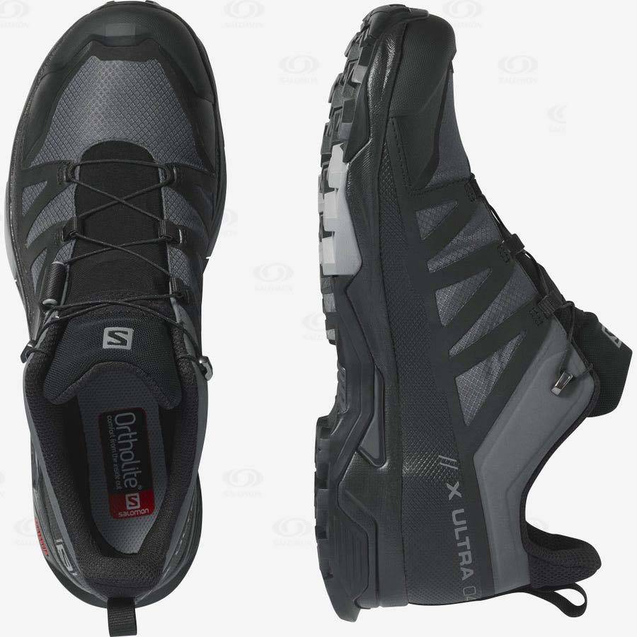 Salomon X ULTRA 4 GORE-TEX Men's Waterproof Shoes Grey / Black | AU-M1538