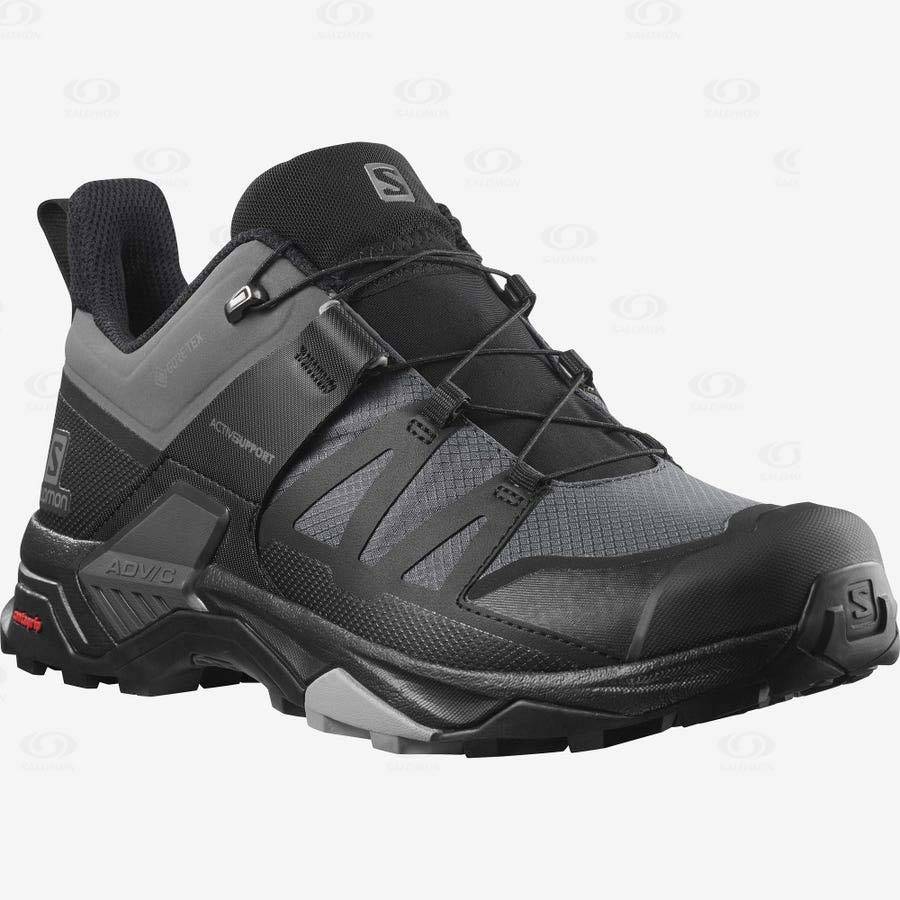 Salomon X ULTRA 4 GORE-TEX Men's Waterproof Shoes Grey / Black | AU-M1538