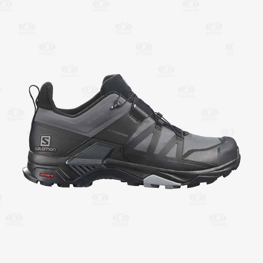 Salomon X ULTRA 4 GORE-TEX Men\'s Waterproof Shoes Grey / Black | AU-M1538