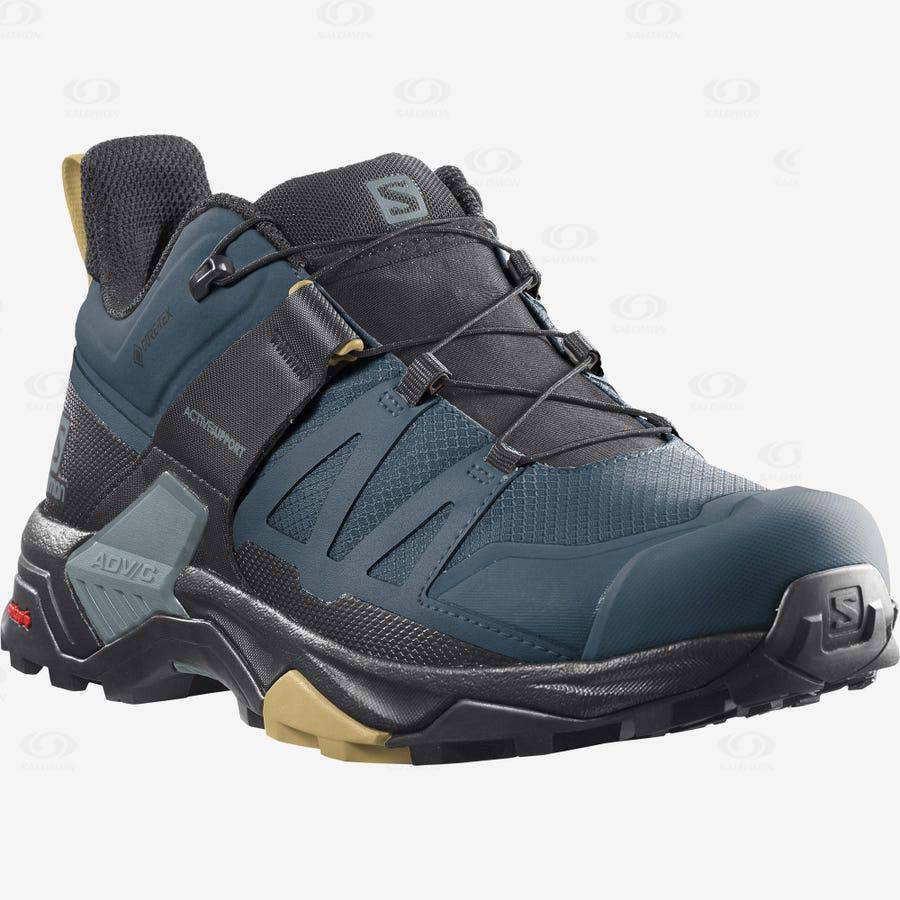 Salomon X ULTRA 4 GORE-TEX Men's Waterproof Shoes Blue | AU-N1981