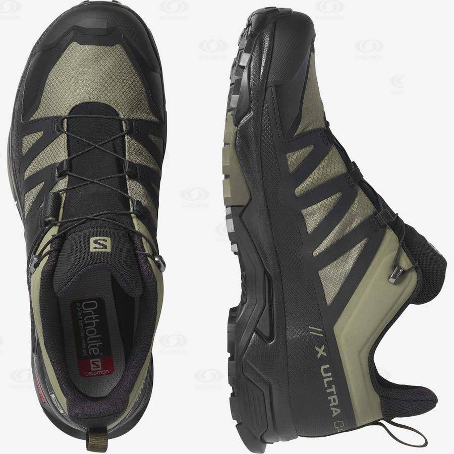 Salomon X ULTRA 4 GORE-TEX Men's Waterproof Shoes Olive / Black | AU-S1646