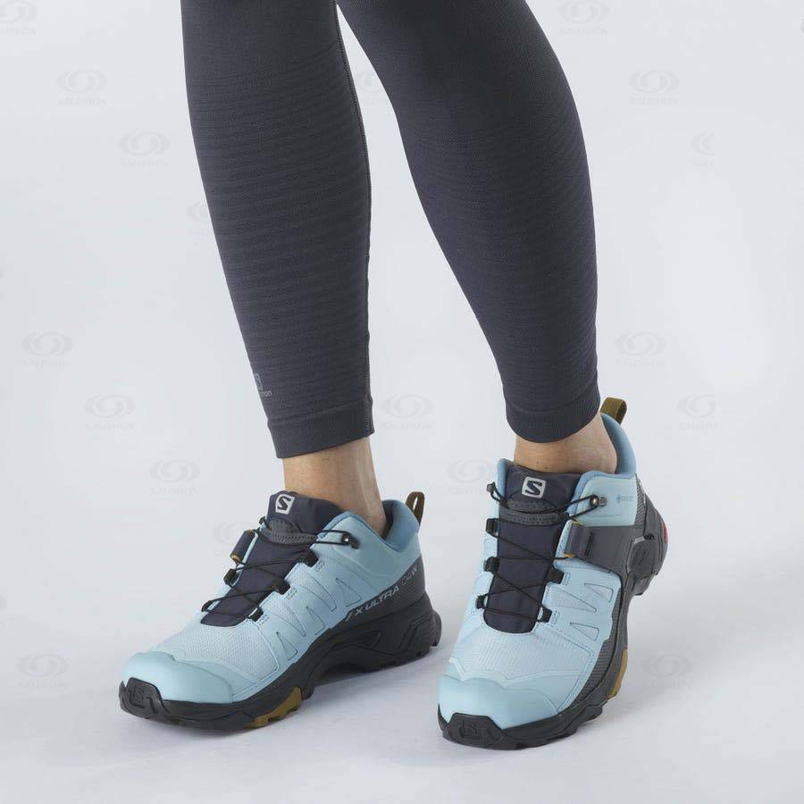 Salomon X ULTRA 4 GORE-TEX Women's Waterproof Shoes Black / Blue | AU-N1211