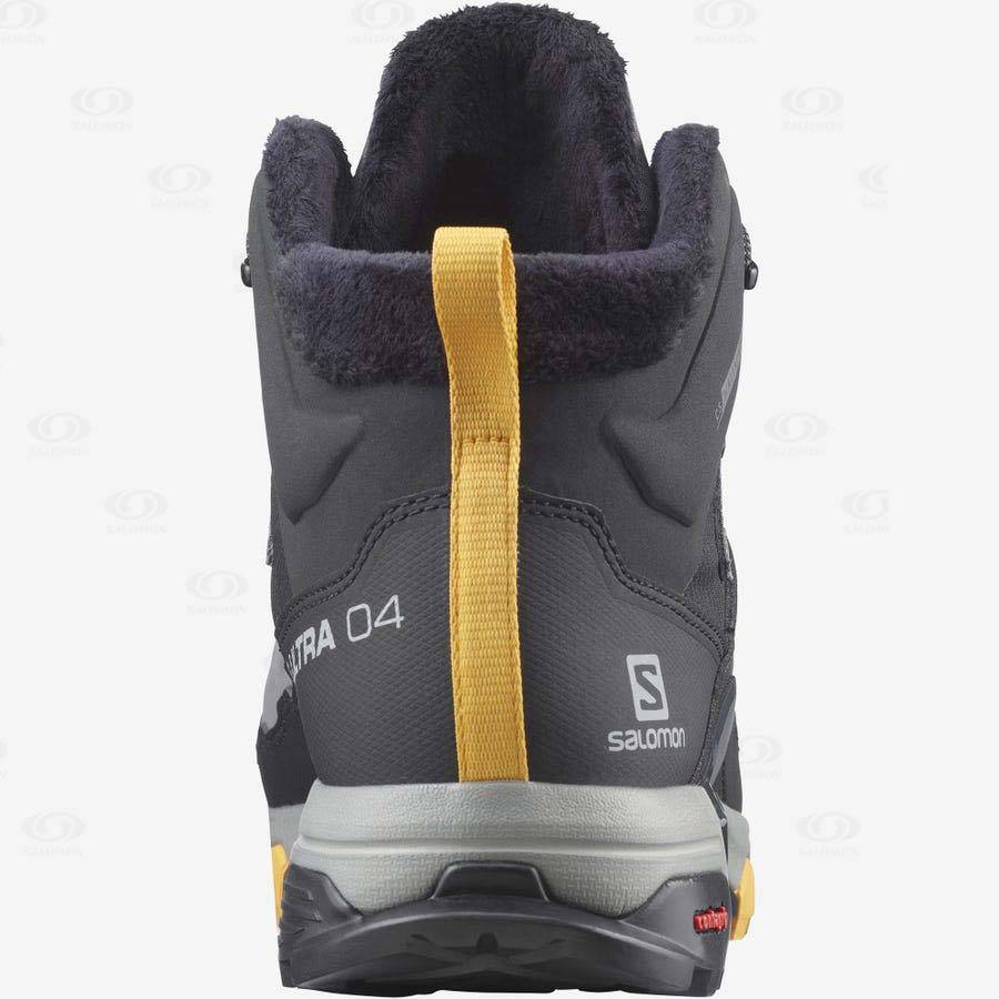 Salomon X ULTRA 4 MID WINTER THINSULATE™ CLIMASALOMON™ Men's Waterproof Boots Black / Grey | AU-A2088