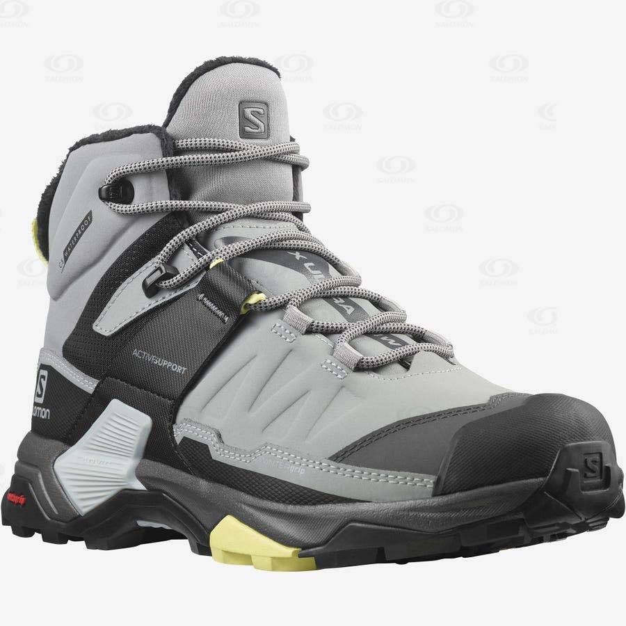 Salomon X ULTRA 4 MID WINTER THINSULATE™ CLIMASALOMON™ WATERPROOF Women's Winter Boots Grey | AU-O2113