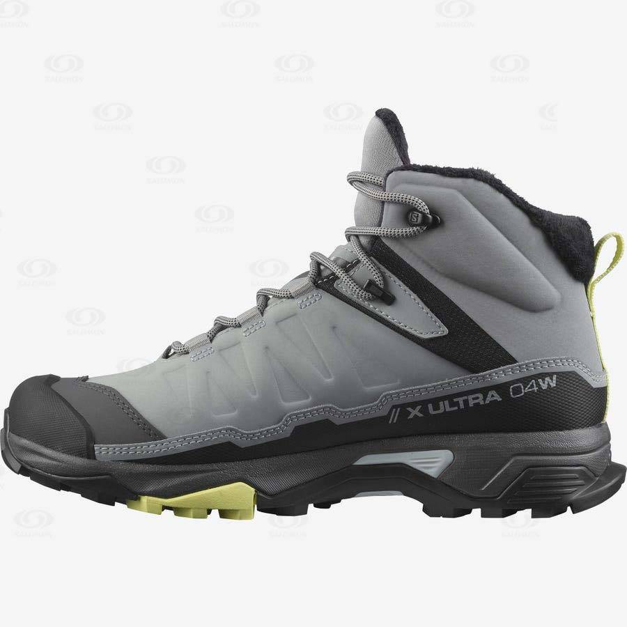 Salomon X ULTRA 4 MID WINTER THINSULATE™ CLIMASALOMON™ WATERPROOF Women's Winter Boots Grey | AU-O2113