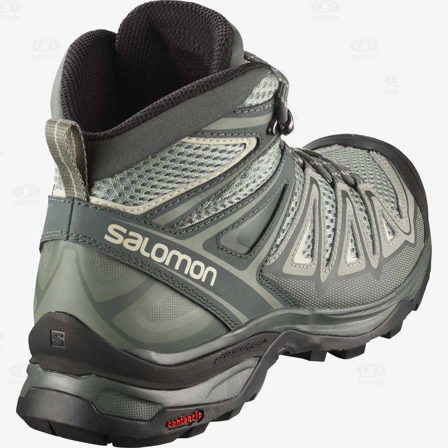 Salomon X ULTRA MID 3 AERO Women's Hiking Boots Grey / Brown | AU-M1776