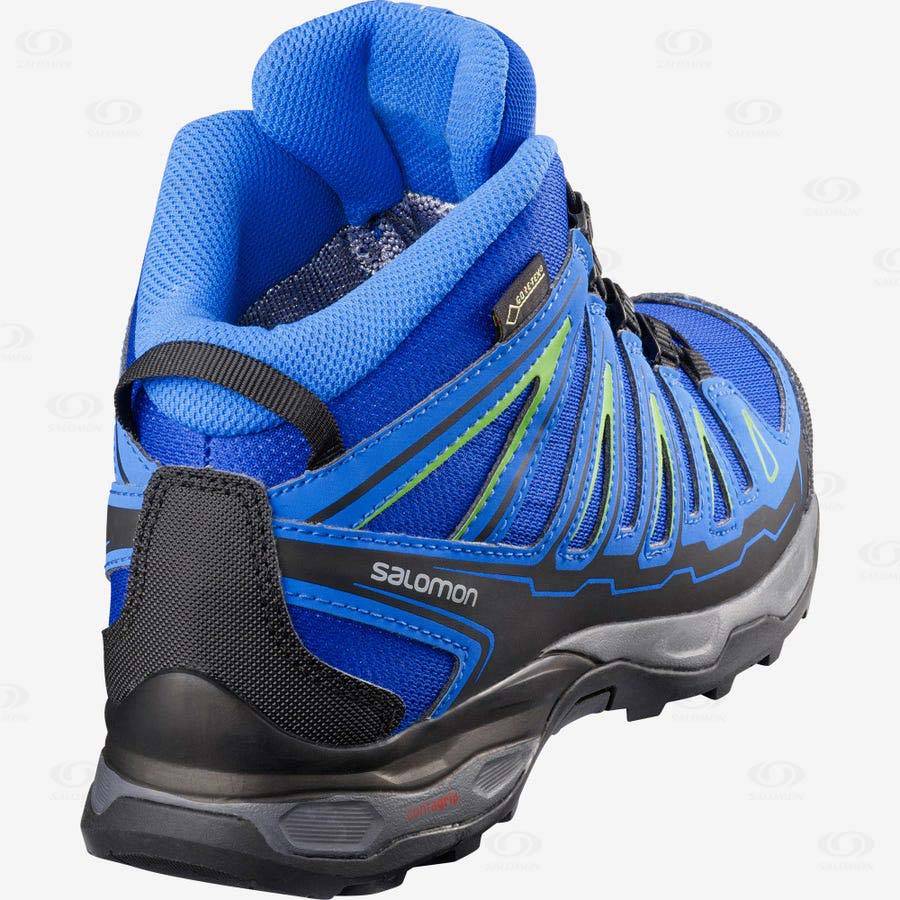 Salomon X-ULTRA MID GORE-TEX Kids' Waterproof Shoes Blue | AU-L2110