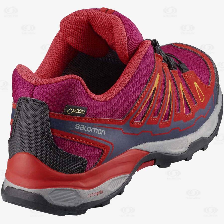 Salomon X-ULTRA MID GORE-TEX Kids' Waterproof Shoes Red | AU-M1013