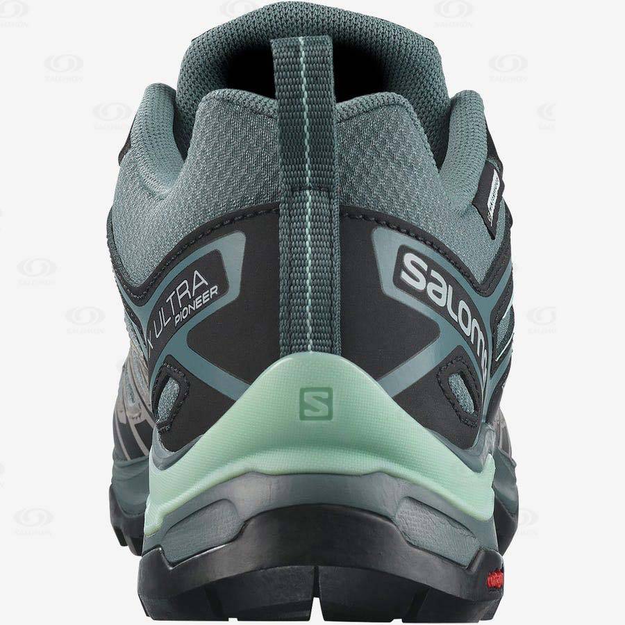 Salomon X ULTRA PIONEER CLIMASALOMON™ WATERPROOF Women's Hiking Shoes Green | AU-N1309