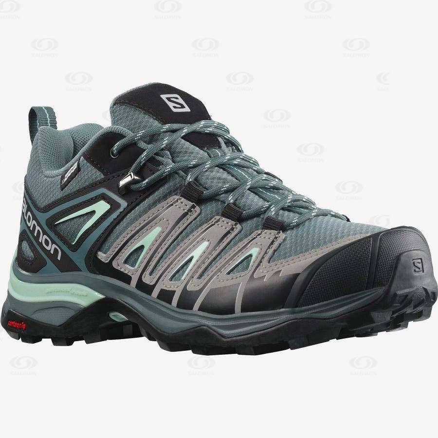 Salomon X ULTRA PIONEER CLIMASALOMON™ WATERPROOF Women's Hiking Shoes Green | AU-N1309