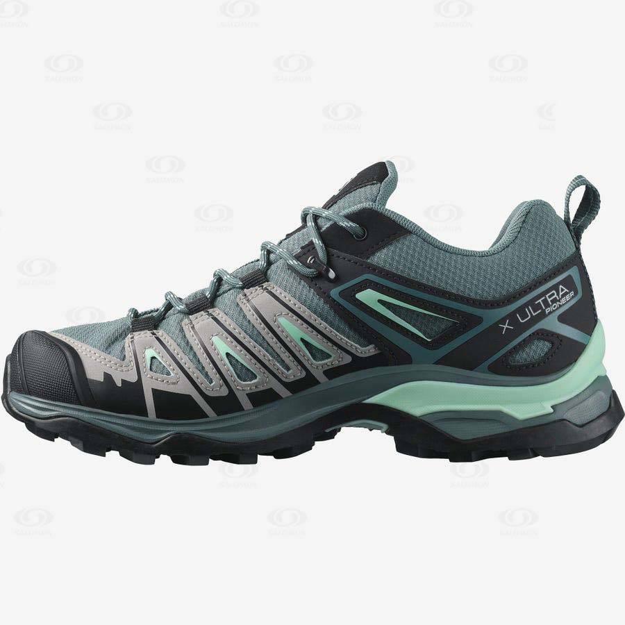 Salomon X ULTRA PIONEER CLIMASALOMON™ WATERPROOF Women's Hiking Shoes Green | AU-N1309