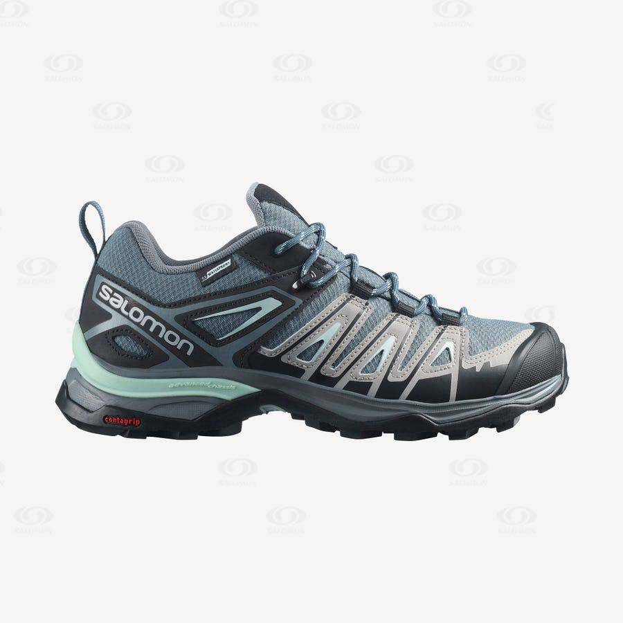 Salomon X ULTRA PIONEER CLIMASALOMON™ WATERPROOF Women\'s Hiking Shoes Green | AU-N1309