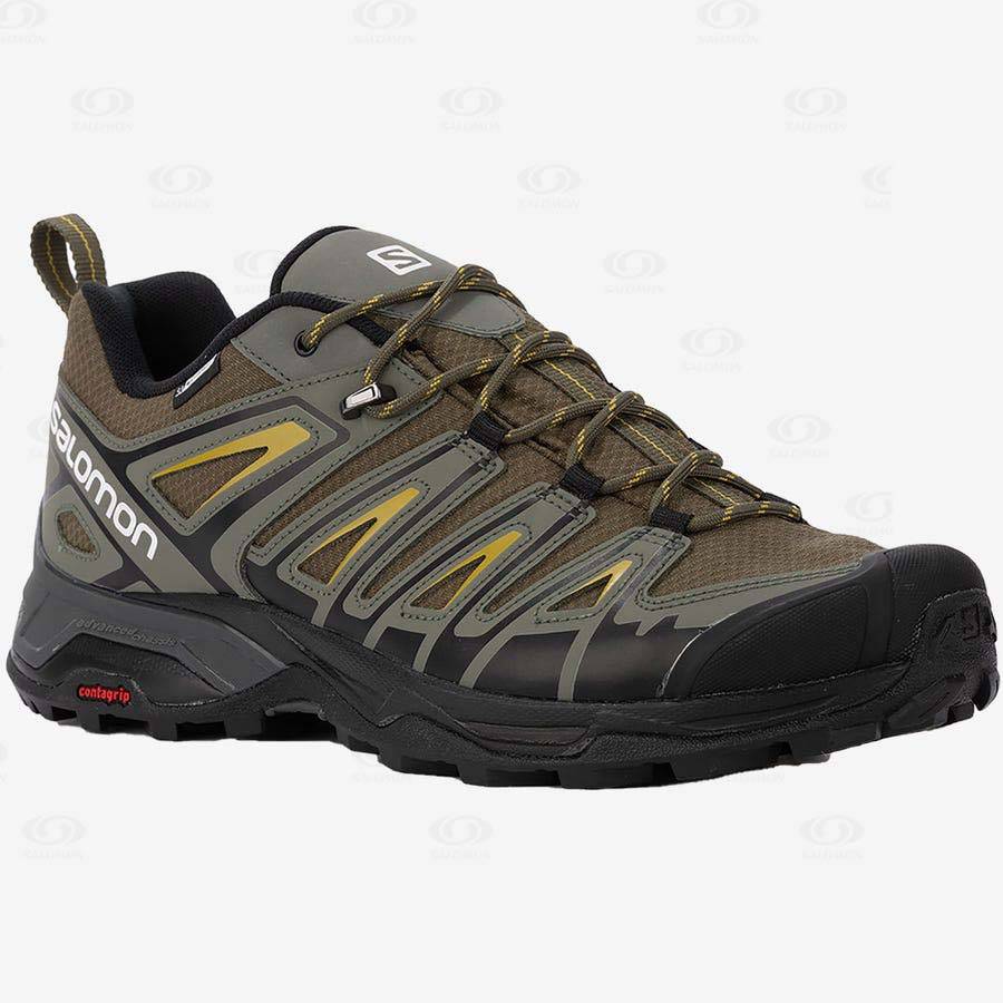 Salomon X ULTRA PIONEER CLIMASALOMON™ WATERPROOF Men's Hiking Shoes Olive / Black | AU-S1184