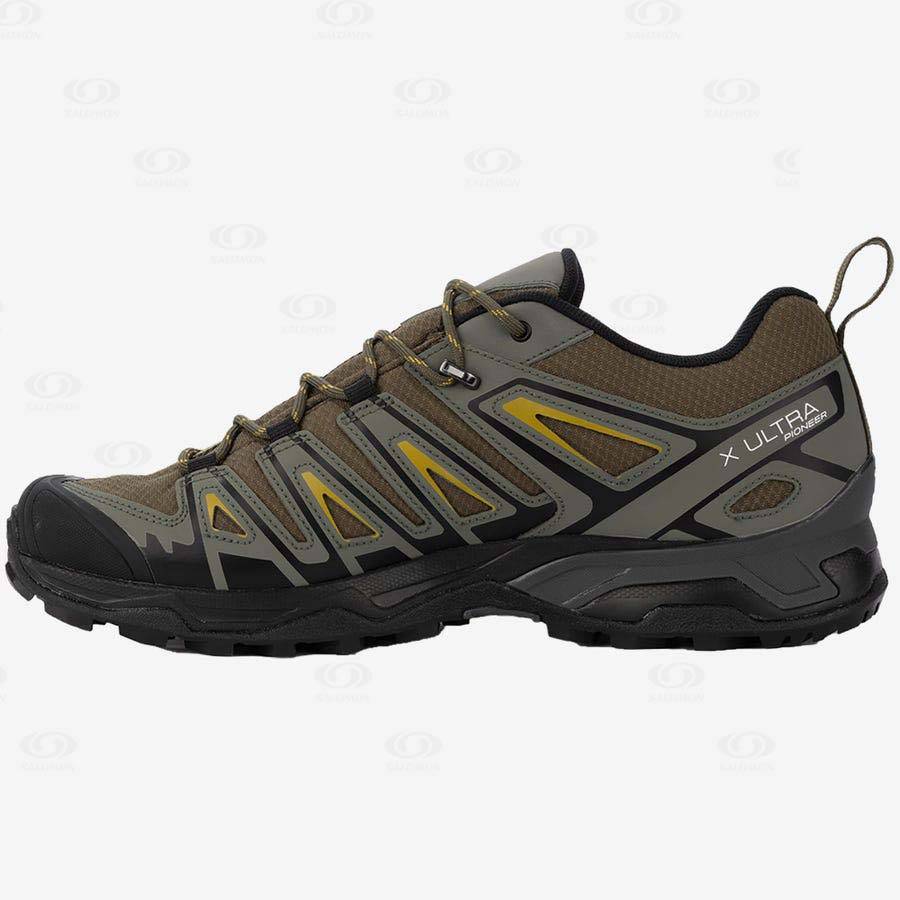 Salomon X ULTRA PIONEER CLIMASALOMON™ WATERPROOF Men's Hiking Shoes Olive / Black | AU-S1184