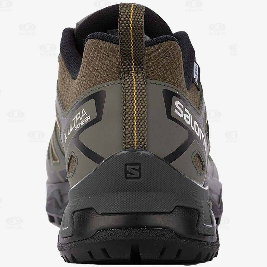 Salomon X ULTRA PIONEER CLIMASALOMON™ WATERPROOF Men's Hiking Shoes Olive / Black | AU-S1184