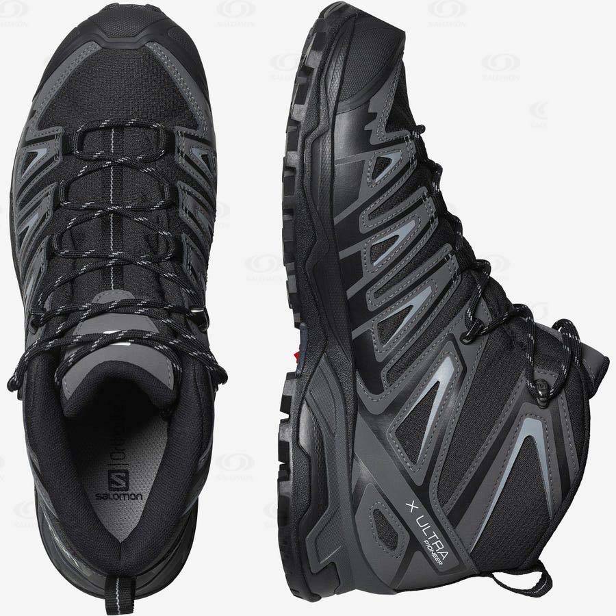 Salomon X ULTRA PIONEER MID CLIMASALOMON™ Men's Waterproof Shoes Grey / Black | AU-L1739