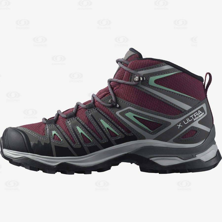 Salomon X ULTRA PIONEER MID CLIMASALOMON™ Women's Waterproof Shoes Red | AU-O1033