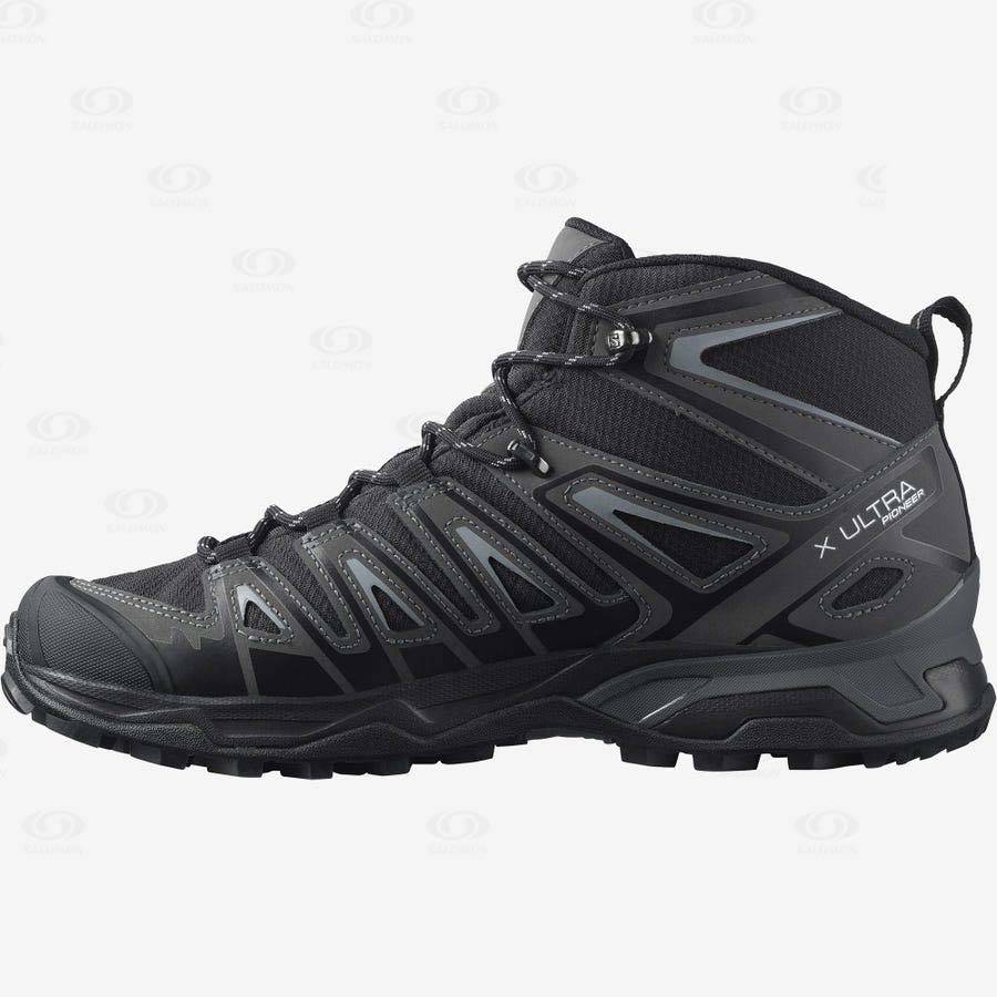 Salomon X ULTRA PIONEER MID CLIMASALOMON™ WATERPROOF Men's Hiking Boots Grey / Black | AU-W1460