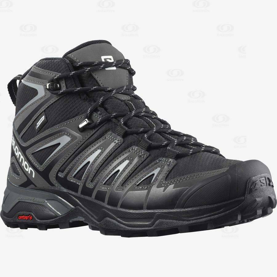 Salomon X ULTRA PIONEER MID CLIMASALOMON™ WATERPROOF Men's Hiking Boots Grey / Black | AU-W1460