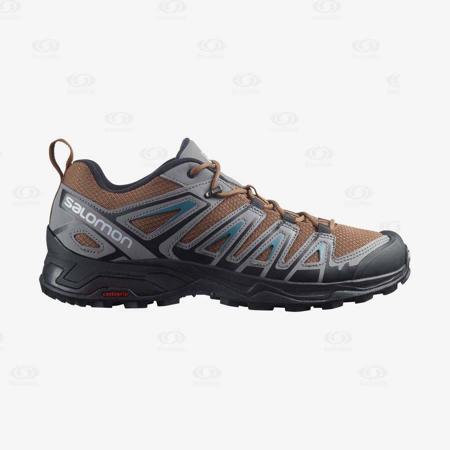 Salomon X ULTRA PIONEER Men\'s Hiking Shoes Grey / Brown | AU-L2355