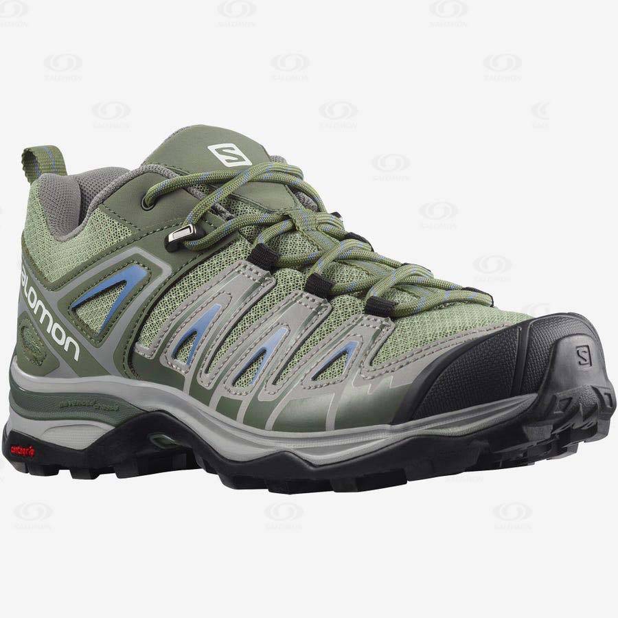 Salomon X ULTRA PIONEER Women's Hiking Shoes Green / Grey | AU-L1417