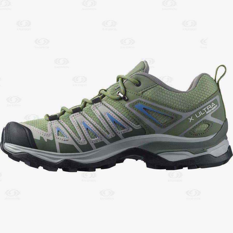 Salomon X ULTRA PIONEER Women's Hiking Shoes Green / Grey | AU-L1417