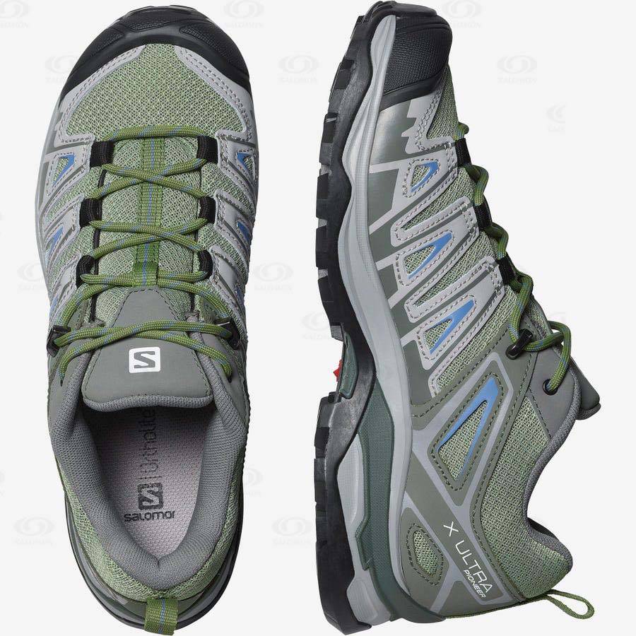 Salomon X ULTRA PIONEER Women's Hiking Shoes Green / Grey | AU-L1417