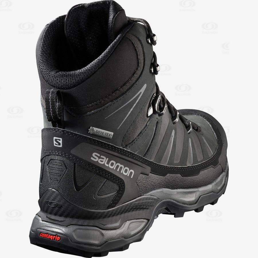 Salomon X ULTRA TREK GORE-TEX Men's Hiking Boots Grey / Black / Green | AU-S2150