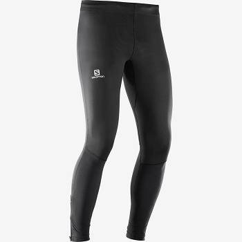 Salomon AGILE LONG Men's Running Tights Black / Yellow | AU-W1070