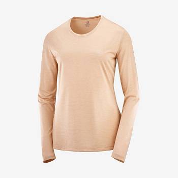 Salomon AGILE Women's T Shirts Beige | AU-N1799