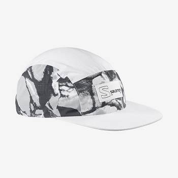 Salomon BONATTI WATERPROOF FIVE PANEL Men's Hats White | AU-A1192