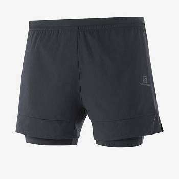 Salomon CROSS 2IN1 Men's Shorts Black | AU-L1760