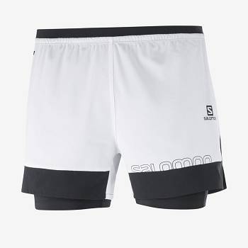 Salomon CROSS 2IN1 Men's Shorts White | AU-O1049